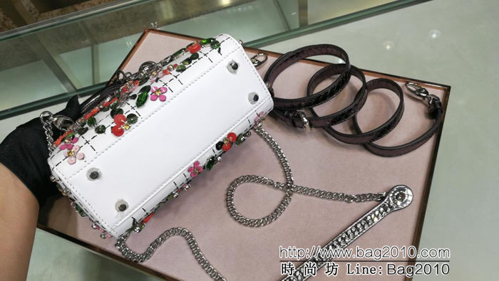 DIOR迪奧 mini小仙女戴妃包 全手工橙色小珠子刺繡 可手提亦可肩背或斜挎  zdo1142